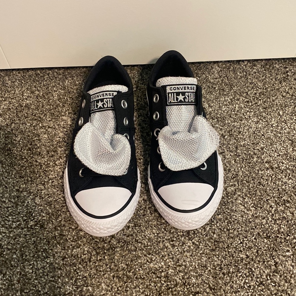 Toddler girls size 11 converse-new, never worn, no box. No laces, slip on.